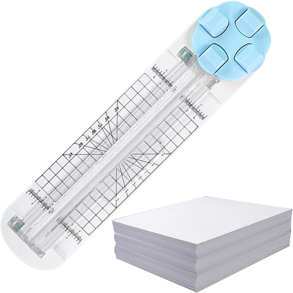 Titanium Paper Trimmer - 3.27in 4-in-1 High Precision Manual Die Cutting Machine with Handle